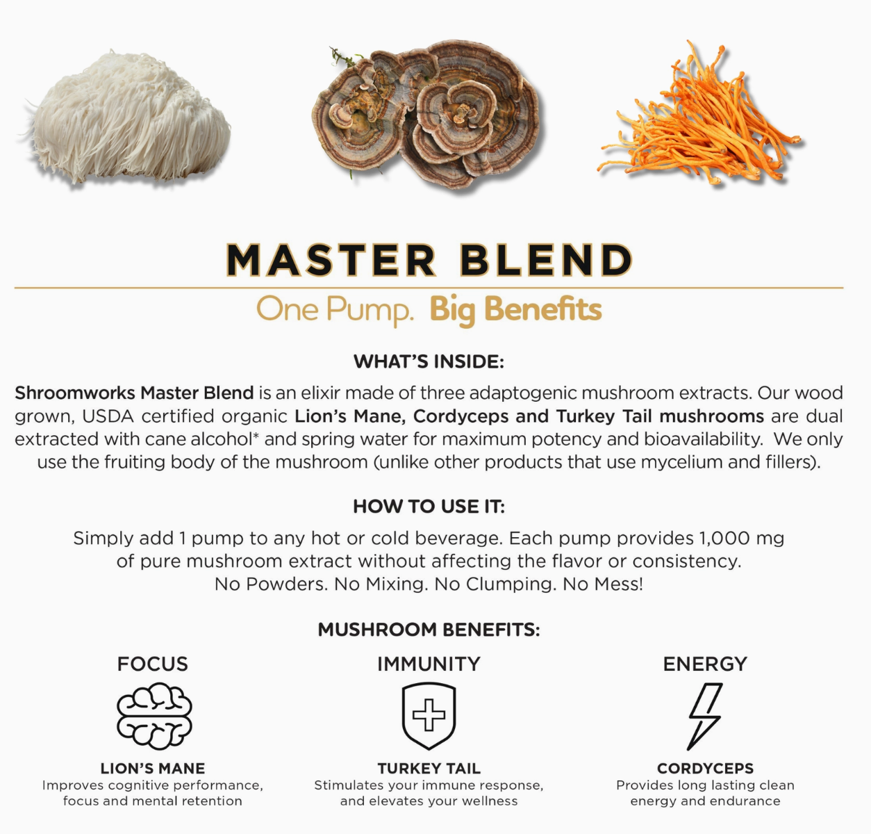 Mushroom Coffee (Barista Pump)- Energy, Focus, Immunity